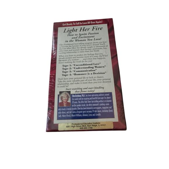 Light Her Fire VHS Tapes Ellen Kreidman, Ph.D Love Communication New Sealed - Picture 3 of 4